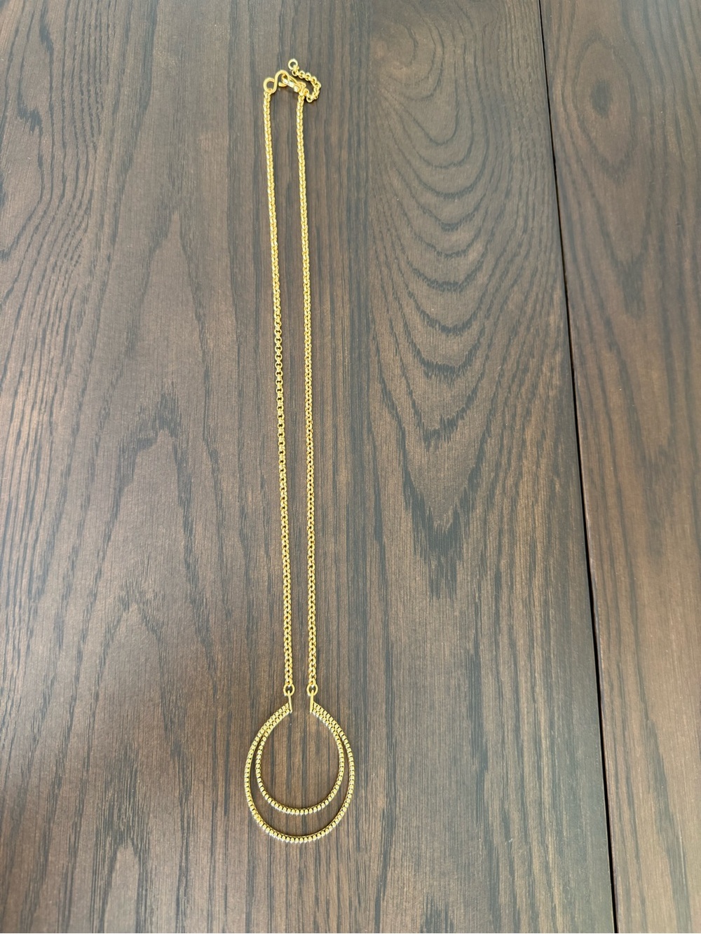 Gold Double Hoop Beaded Necklace - Women Jewelry